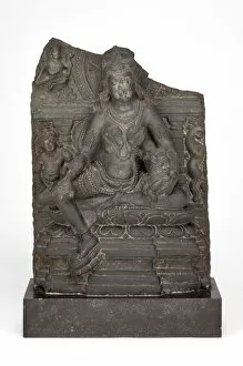 Bihar Collection: Goddess Hariti Seated Holding a Child, Pala period, 10th / 11th century. Creator: Unknown