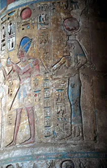 18th Dynasty Prints: Goddess Isis with King Tuthmosis III, Ancient Egyptian, 15th century BC
