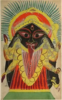 Kalighat Painting Gallery: The Goddess Kali, 1800s. Creator: Unknown