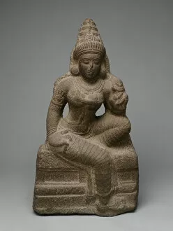 Granite Gallery: Goddess Shridevi, Consort of Vishnu, c. 1100. Creator: Unknown