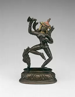Knife Gallery: Goddess Vajravarahi Dancing with Chopper (karttrika) and Skullcup (kapala), 15th century