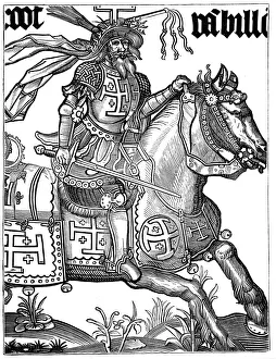 Bouillon Prints: Godfrey of Bouillon, 11th century French crusader, 15th century