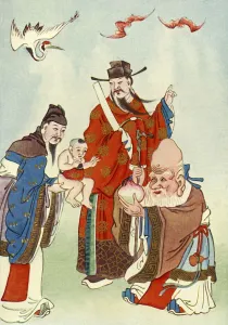 The Gods of Happiness, Office, and Longevity, 1922. Creator: Unknown