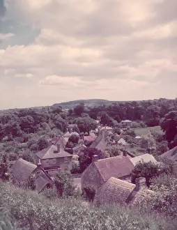Cottages Prints: Godshill from the churchyard, Isle of Wight, c1955. Creator: Arthur Charles Kirby Ware