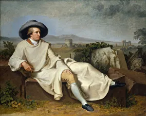 Tischbein Prints: Goethe in the Campagna, 1787. Artist: Tischbein, Johann Heinrich Wilhelm (1751-1829)