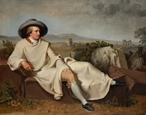 Relief Prints: Goethe in the Roman Campagna, 1787. Creator: Johann Heinrich Wilhelm Tischbein