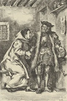 Jw Goethe Prints: Goetz and Friar Martin, after 1845. after 1845. Creator: Eugene Delacroix