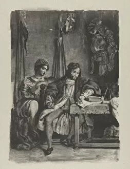 Goethe Collection: Goetz von Berlichingen Writing His Memoirs, 1836-43. 1836-43. Creator: Eugene Delacroix