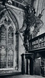 H Granville Fell Prints: Gog (Gogmagog), One of the two City giants burnt in the London Guildhall fire, 1940
