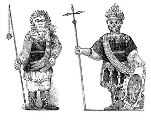 Images Dated 20th February 2008: Gog and Magog, Guildhall, London, c1902