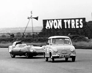 Goggomobil microcar competing in a 6 hour relay race at Silverstone, Northamptonshire