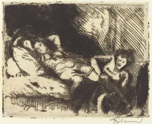 Besnard Albert Prints: Going to Bed (Le coucher), 1913. Creator: Paul Albert Besnard
