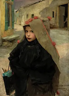 Schoolchild Prints: Going to School, 1882. Creator: Jules Bastien-Lepage