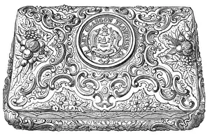 the Gold Box, in which the Freedom of the City of Glasgow was presented to Mr. Gladstone, 1865. Creator: Unknown