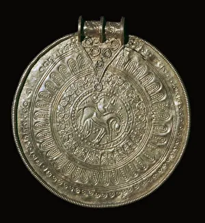 Hoard Prints: Gold bracteate from a fifth century Norwegian hoard, 6th century