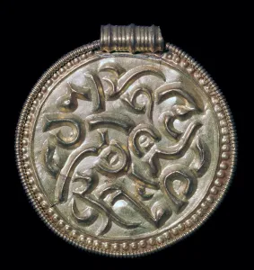 Gold bracteate from a fifth century Norwegian hoard, 6th century Gold bracteate from a fifth century Norwegian hoard, 6th century
