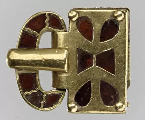 Constantinople Gallery: Gold Buckle with Garnets, Germanic, 400-500. Creator: Unknown