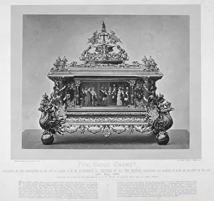 Alexander Iii Prints: Gold casket presented by the Corporation of London to Tsar Alexander II of Russia, 1874
