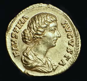 Annia Galeria Faustina Minor Gallery: Gold coin of Faustina II, 2nd century