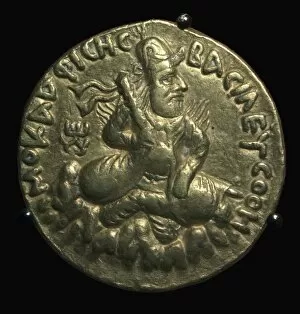 Gold coin of the Kushan emperor Vima Kadphises, 1st century