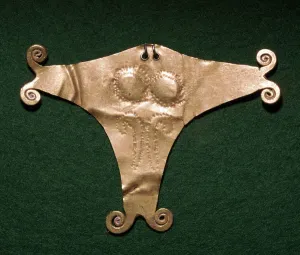 31st Century Bc Prints: Gold cross-shaped idol from the Moigard treasure, 31st century BC