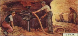 Goldmine Prints: Gold. - Drlling Blast Holes, S. Africa, 1928