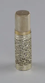 Mae Reeves Prints: Gold and glass perfume bottle from Maes Millinery Shop, 1941-1994. Creator: Anne Paree