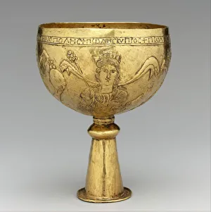 Albania Prints: Gold Goblet with Personifications of Cyprus, Rome, Constantinople, and Alexandria, 700s