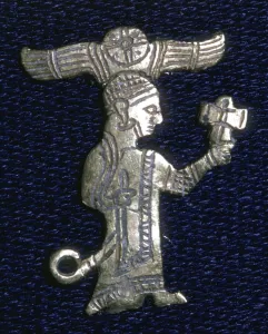 Nebuchadrezzar Ii Prints: Gold Hittite figure of a king or god, The Gold Tomb, Carcemish, Turkey, c605 BC