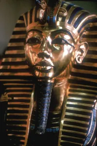 Mummy Prints: Gold mask of Tutankhamun on his mummy-case