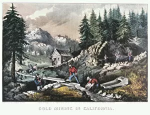 Gold Mining in California, 1849 (1871). Artist: Currier and Ives