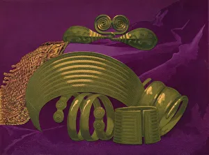 Choker Gallery: Gold Ornaments from Suite and a Bracelet, 1863. Artist: Robert Dudley