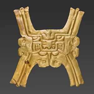 Zoomorphic Prints: Gold Pectoral with Zoomorphic Face, c. 500 B. C. Creator: Unknown