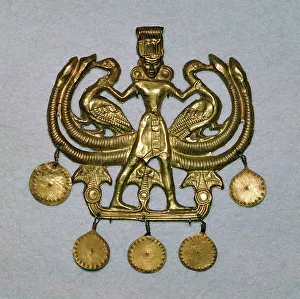 Gold pendant from the Aegina treasure, 17th century BC Gold pendant from the Aegina treasure, 17th century BC