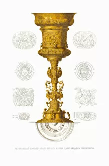 Smuta Gallery: Gold Plated Silver Cup from 1596 of the Tsar Feodor I of Russia, 1849-1853