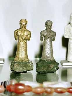Iran Collection: Gold and silver figurines of Elamite worshippers, near Temple of Inshushinak, Susa, 12th century BC