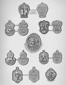 Gold, silver, and lead tickets admitting to Vauxhall Gardens, c1740, (1912). Artist: James Stow