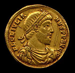 4th Century Prints: Gold Solidus of Julian (361-63), Byzantine, 361-363. Creator: Unknown