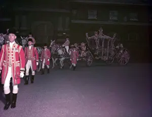 Livery Prints: The Gold State Coach, Royal Mews, London, c1953. Creator: Arthur Charles Kirby Ware