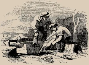 Gold Rush Prints: Gold Washing in Australia, 1853. Creator: Anonymous