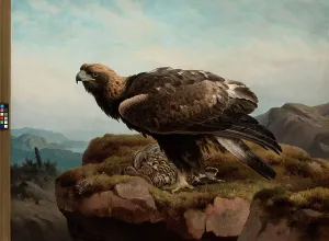 Wright Ferdinand Von Prints: Golden Eagle at a Cliff's Edge, 1880. Creator: Ferdinand von Wright