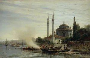 Bosphorus Strait Gallery: Golden Horn. Constantinople, 1864. Artist: Bogolyubov, Alexei Petrovich (1824-1896)