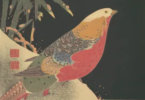 Pheasant Prints: Golden Pheasant in the Snow, ca. 1900. Creator: Ito Jakuchu