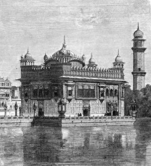 Images Dated 5th February 2008: The Golden Temple and the Lake of Immortality at Amritsar, India, 1895