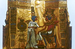 Golden throne of Tutankhamun, Ancient Egyptian, 18th dynasty, New Kingdom, 14th century BC Golden throne of Tutankhamun, Ancient Egyptian, 18th dynasty, New Kingdom, 14th century BC