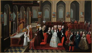 Golden wedding anniversary of Mr. and Mrs. Robinet de Pontagny, 1742. Creator: Rene-Paul Huet
