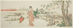 Panoramic Gallery: Goldfish vendor, Japan, c. 1801 / 05. Creator: Hokusai