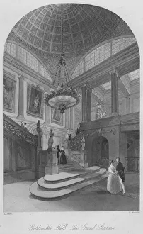 Melville Prints: Goldsmiths Hall. The Grand Staircase, c1841. Artist: Henry Melville