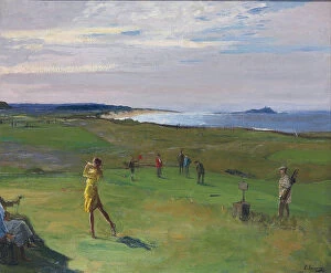 Images Dated 19th June 2013: The Golf Course, North Berwick. Artist: Lavery, Sir John (1856-1941)