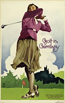 Hohlwein Prints: Golf in Germany, c. 1930. Creator: Hohlwein, Ludwig (1874-1949)